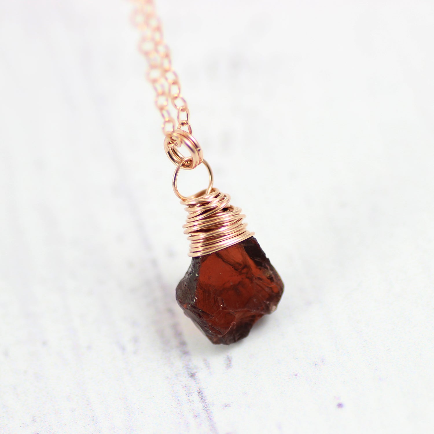 Raw hot sale garnet necklace